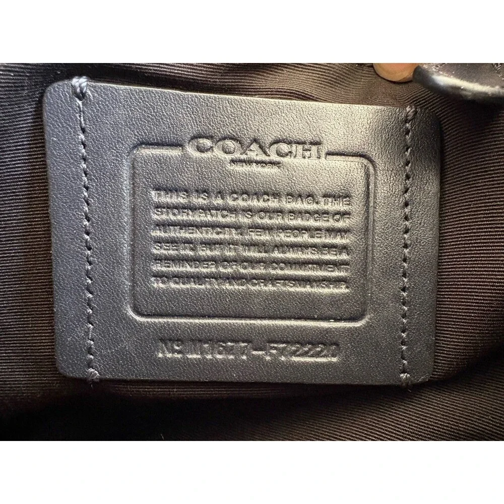 Coach Charles F72220 Messenger In Signature Embossed Leather Crossbody Bag Navy